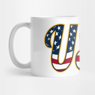 USA Patriotic Red White and Blue Stars and Stripes Mug